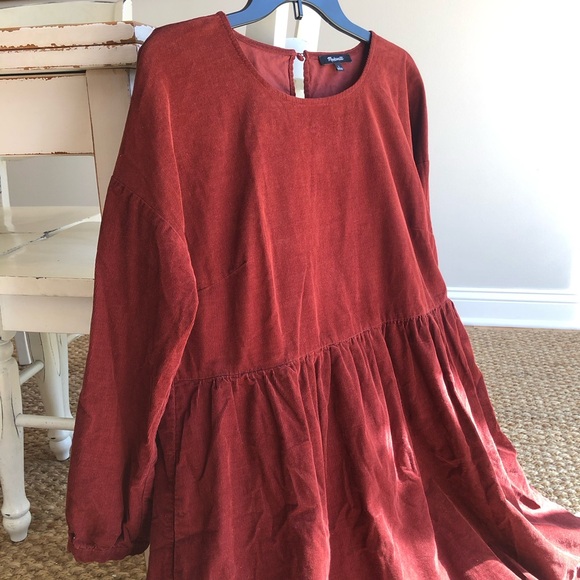 New: Madewell Relaxed Baby Corduroy Dress with Pockets. Size Large - Picture 6 of 13